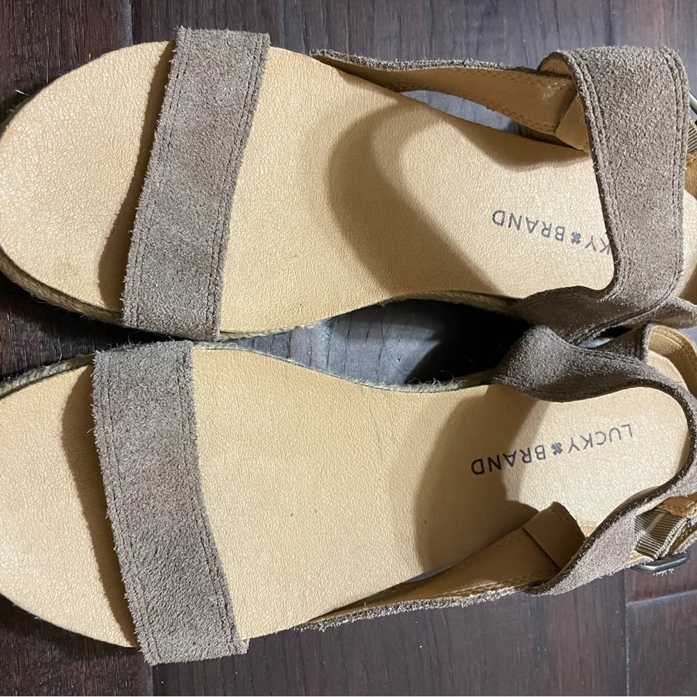 Lucky Brand Suede Espadrilles Sandals Size 6 1/2